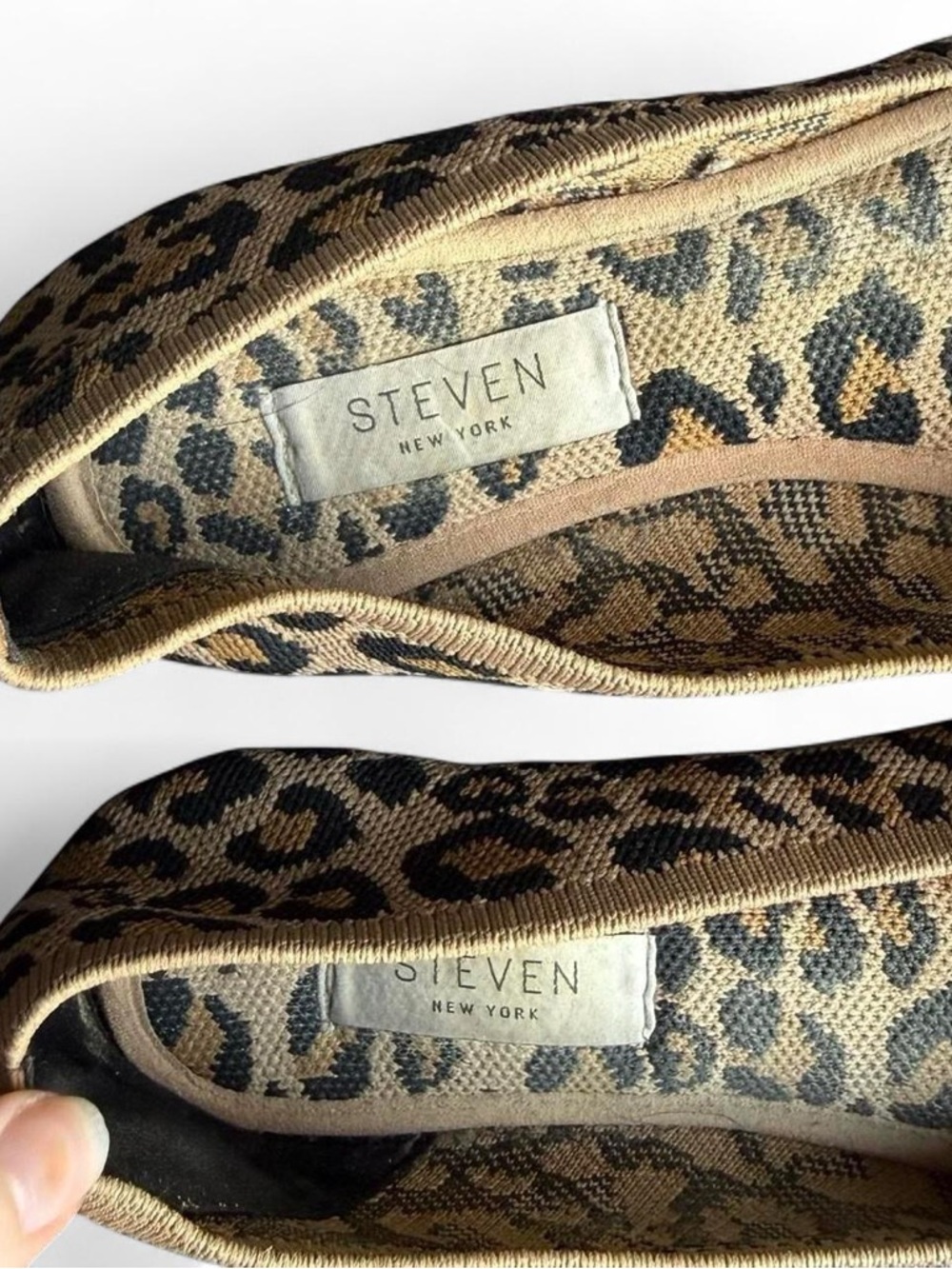 Steven New York Leopard Print Knit Ballet Flats Size 7.5 - Picture 2 of 6